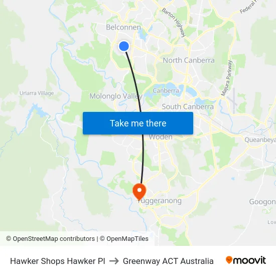 Hawker Shops Hawker Pl to Greenway ACT Australia map