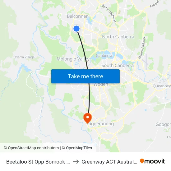 Beetaloo St Opp Bonrook St to Greenway ACT Australia map