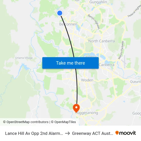 Lance Hill Av Opp 2nd Alarmon Cr to Greenway ACT Australia map