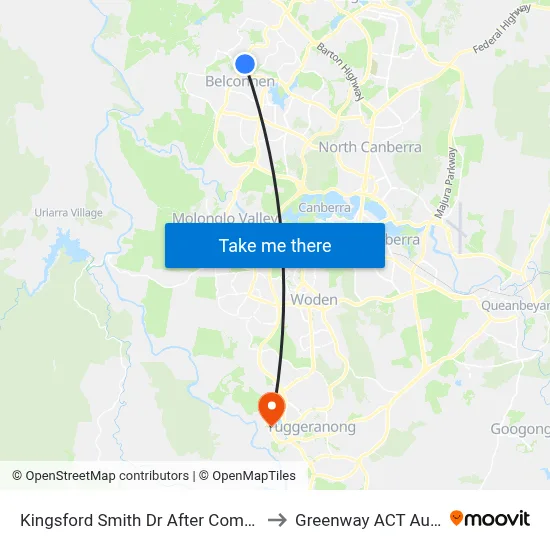 Kingsford Smith Dr After Companion Cr to Greenway ACT Australia map