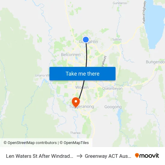 Len Waters St After Windradyne St to Greenway ACT Australia map