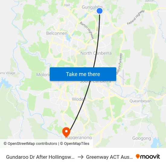 Gundaroo Dr After Hollingsworth St to Greenway ACT Australia map