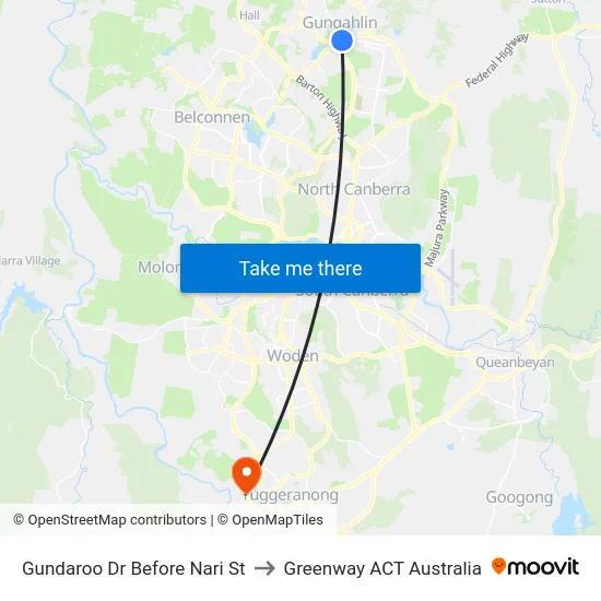 Gundaroo Dr Before Nari St to Greenway ACT Australia map