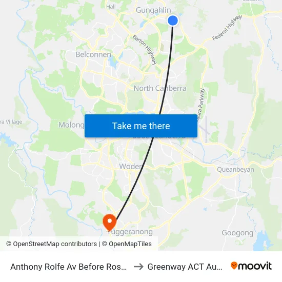 Anthony Rolfe Av Before Rosanna St to Greenway ACT Australia map