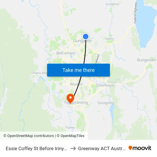 Essie Coffey St Before Irinyili St to Greenway ACT Australia map