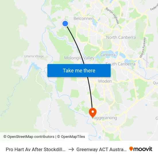 Pro Hart Av After Stockdill Dr to Greenway ACT Australia map