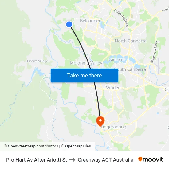 Pro Hart Av After Ariotti St to Greenway ACT Australia map