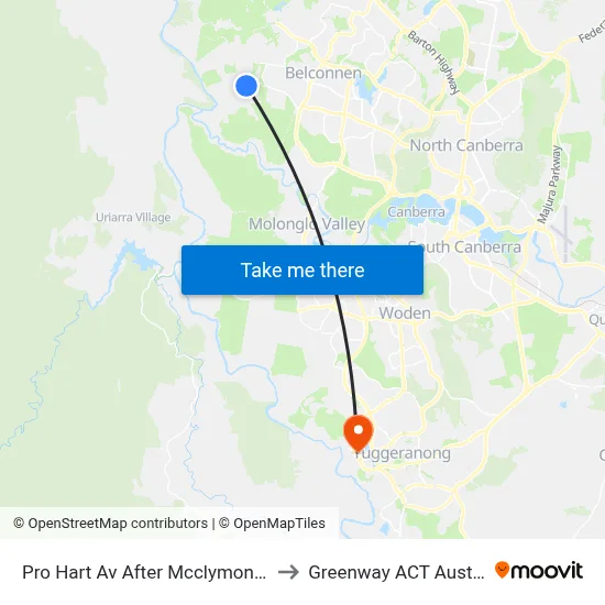 Pro Hart Av After Mcclymont Way to Greenway ACT Australia map