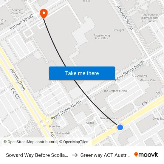 Soward Way Before Scollay St to Greenway ACT Australia map