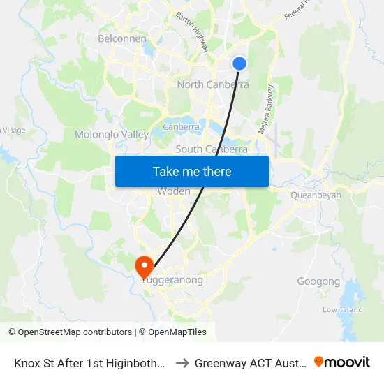 Knox St After 1st Higinbotham St to Greenway ACT Australia map
