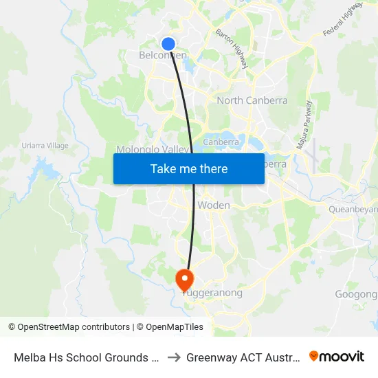 Melba Hs School Grounds Sso to Greenway ACT Australia map
