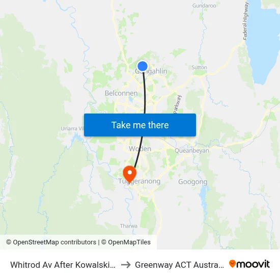 Whitrod Av After Kowalski St to Greenway ACT Australia map