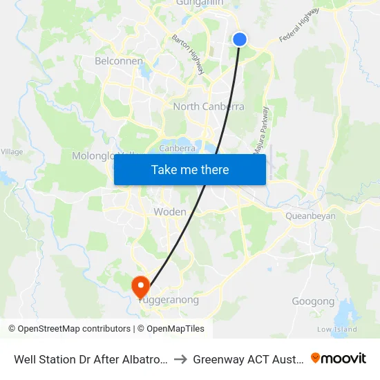 Well Station Dr After Albatross Cr to Greenway ACT Australia map