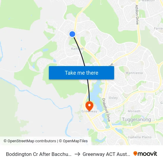 Boddington Cr After Bacchus Cct to Greenway ACT Australia map
