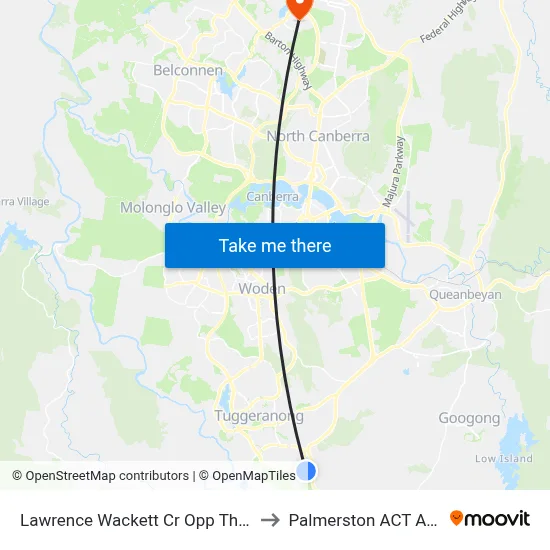 Lawrence Wackett Cr Opp Theodore Ps to Palmerston ACT Australia map