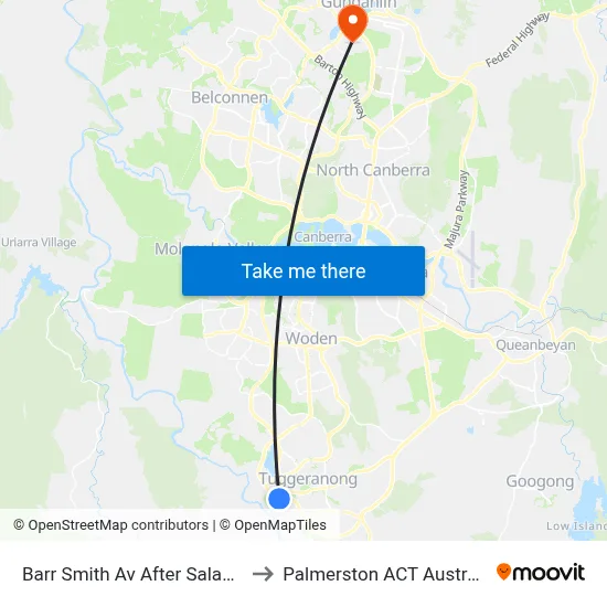 Barr Smith Av After Salas St to Palmerston ACT Australia map