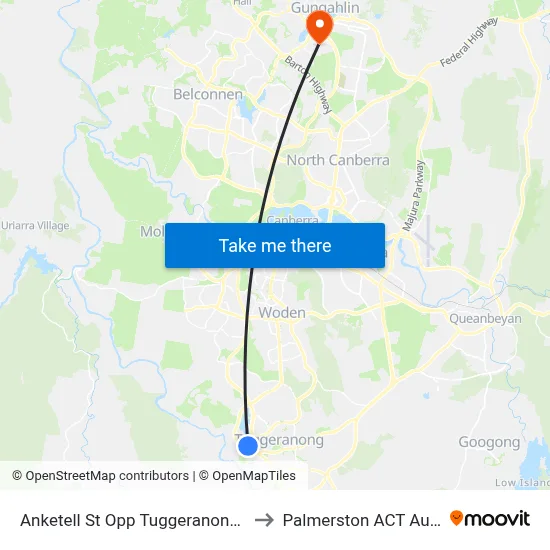Anketell St Opp Tuggeranong Square to Palmerston ACT Australia map