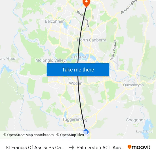 St Francis Of Assisi Ps Casey Cr to Palmerston ACT Australia map