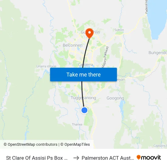St Clare Of Assisi Ps Box Hill Av to Palmerston ACT Australia map