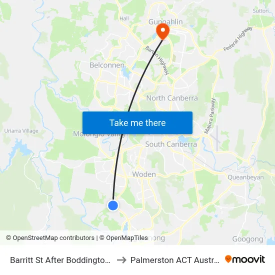 Barritt St After Boddington Cr to Palmerston ACT Australia map