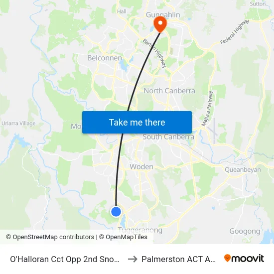 O'Halloran Cct Opp 2nd Snodgrass Cr to Palmerston ACT Australia map