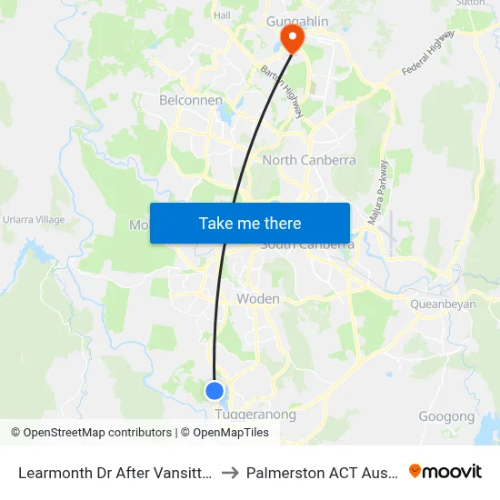 Learmonth Dr After Vansittart Cr to Palmerston ACT Australia map