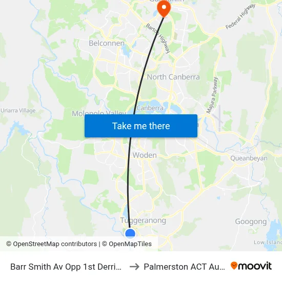 Barr Smith Av Opp 1st Derrington Cr to Palmerston ACT Australia map