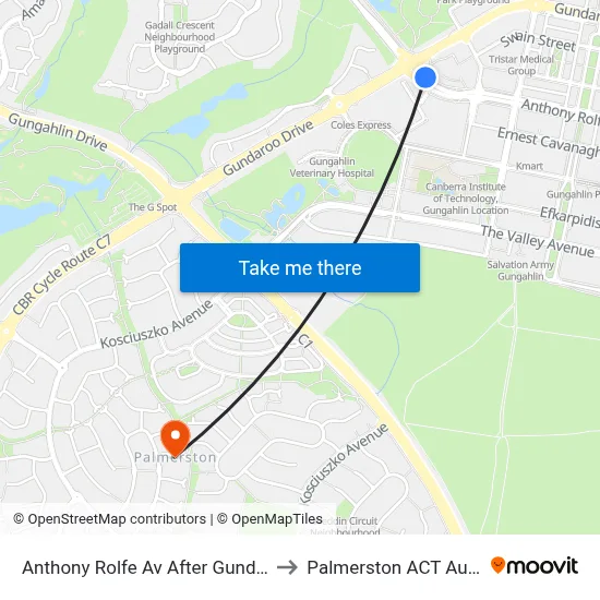 Anthony Rolfe Av After Gundaroo Rd to Palmerston ACT Australia map