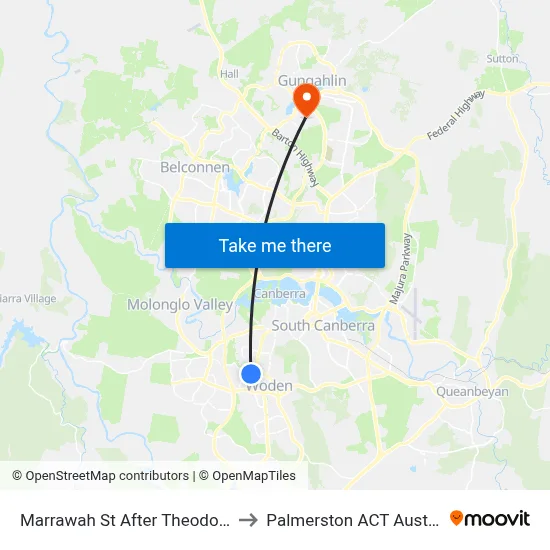 Marrawah St After Theodore St to Palmerston ACT Australia map