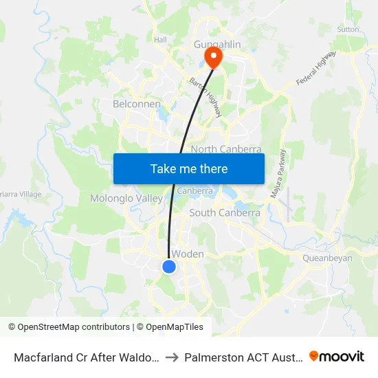 Macfarland Cr After Waldock St to Palmerston ACT Australia map