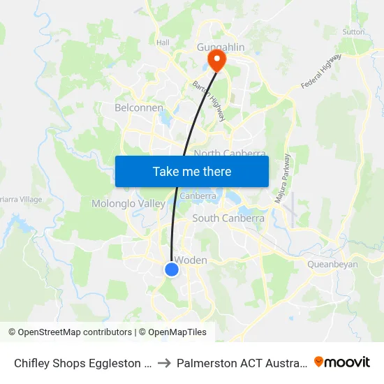 Chifley Shops Eggleston Cr to Palmerston ACT Australia map