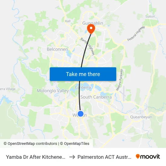Yamba Dr After Kitchener St to Palmerston ACT Australia map