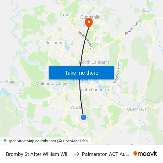 Bromby St After William Wilkins Cr to Palmerston ACT Australia map