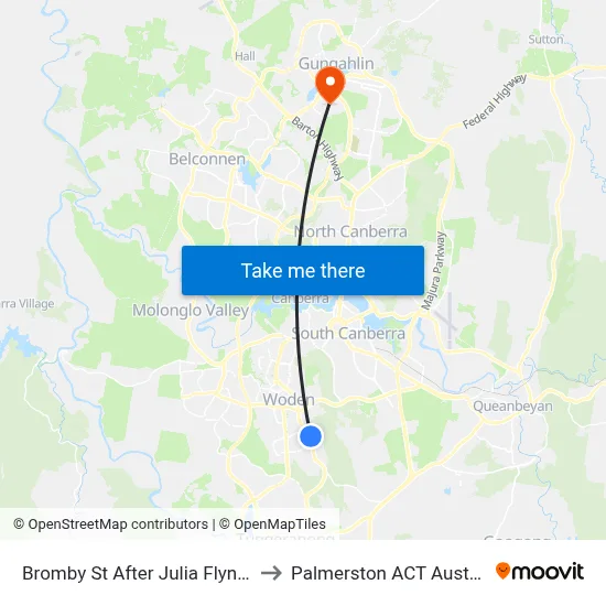 Bromby St After Julia Flynn Av to Palmerston ACT Australia map
