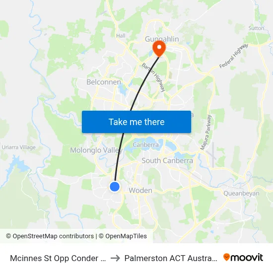 Mcinnes St Opp Conder St to Palmerston ACT Australia map