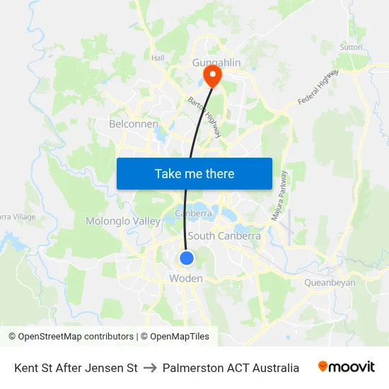 Kent St After Jensen St to Palmerston ACT Australia map