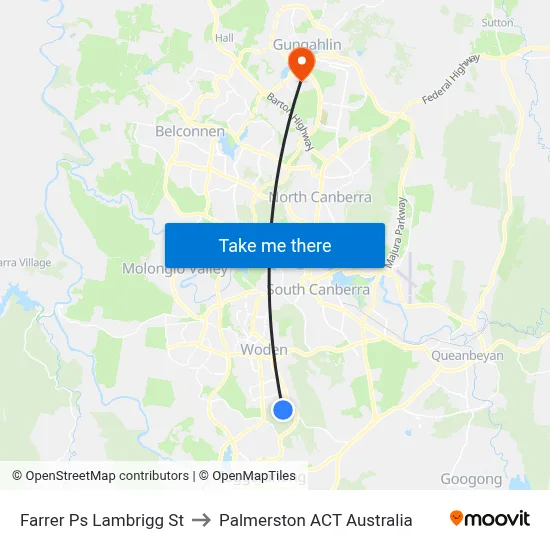 Farrer Ps Lambrigg St to Palmerston ACT Australia map