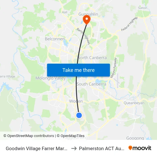 Goodwin Village Farrer Marshall St to Palmerston ACT Australia map