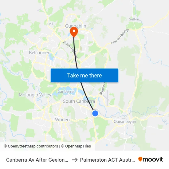 Canberra Av After Geelong St to Palmerston ACT Australia map