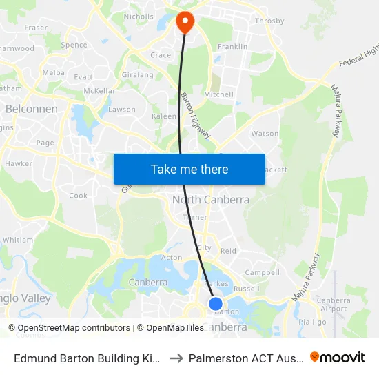 Edmund Barton Building Kings Av to Palmerston ACT Australia map