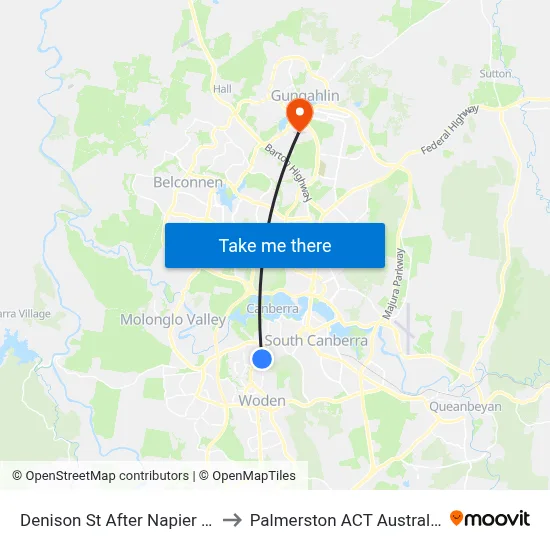 Denison St After Napier Cl to Palmerston ACT Australia map