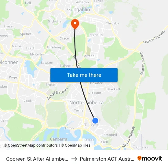 Gooreen St After Allambee St to Palmerston ACT Australia map