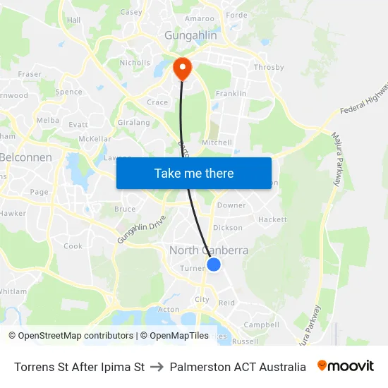 Torrens St After Ipima St to Palmerston ACT Australia map