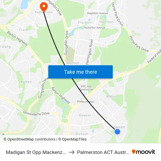 Madigan St Opp Mackenzie St to Palmerston ACT Australia map