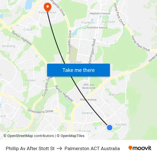 Phillip Av After Stott St to Palmerston ACT Australia map