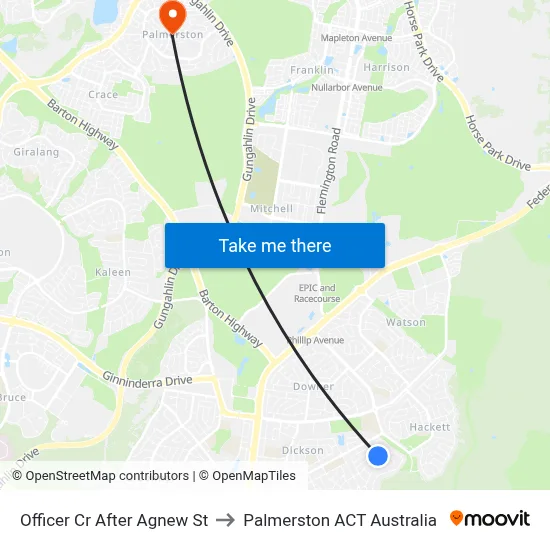 Officer Cr After Agnew St to Palmerston ACT Australia map