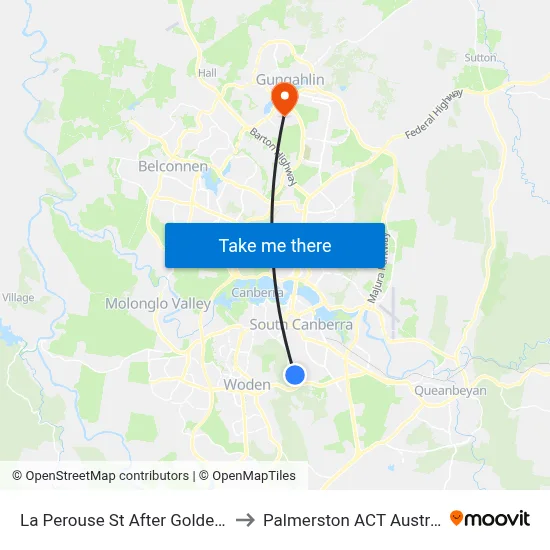 La Perouse St After Golden Gr to Palmerston ACT Australia map