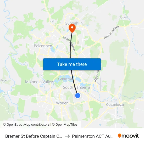 Bremer St Before Captain Cook Cr to Palmerston ACT Australia map