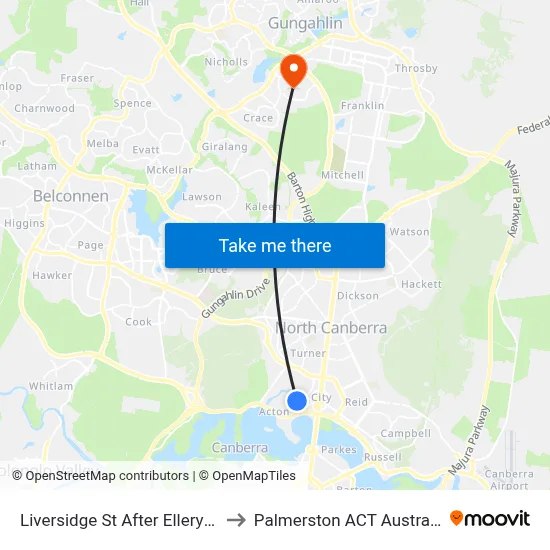 Liversidge St After Ellery Cr to Palmerston ACT Australia map