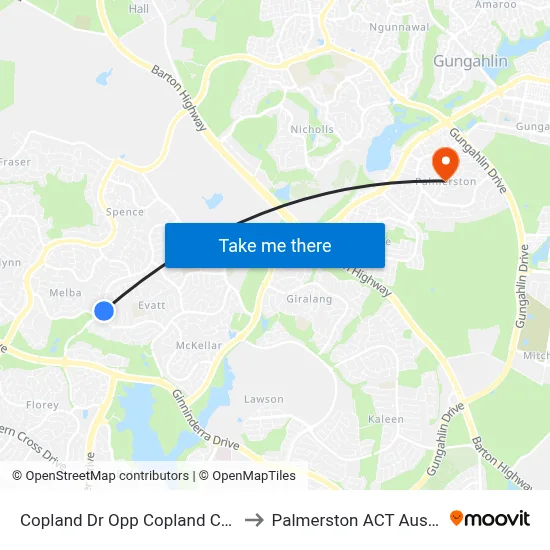 Copland Dr Opp Copland College to Palmerston ACT Australia map